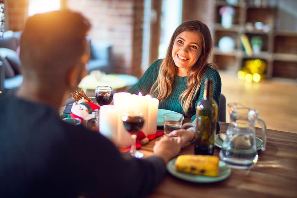 A happy couple on a dinner date. Check out these 5 tips for dating after divorce and what I wish I knew.