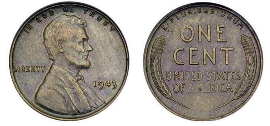 Front and back of the 1943 Lincoln Head Copper Penny. 15 coins worth money in 2024: Do you have one at your house?