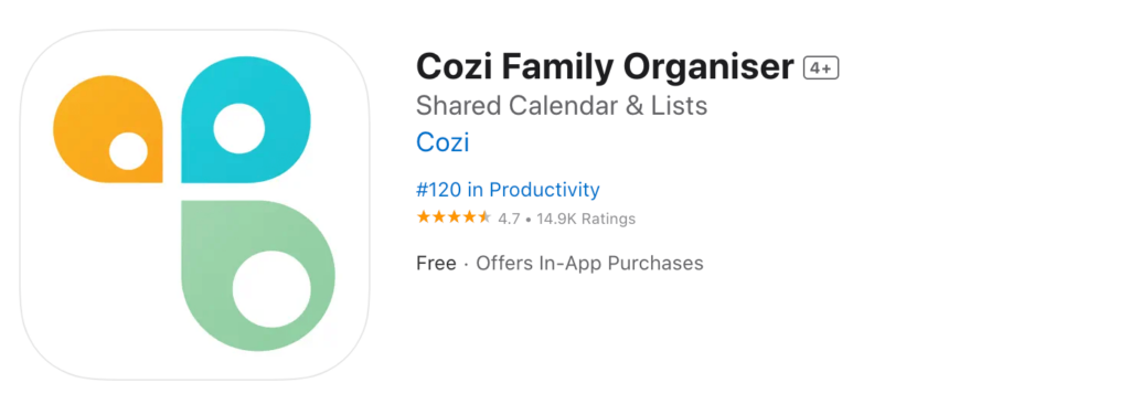 Cozi Apple App Store Page From July 2024