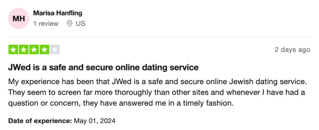 JWed Trustpilot Review From July 2024