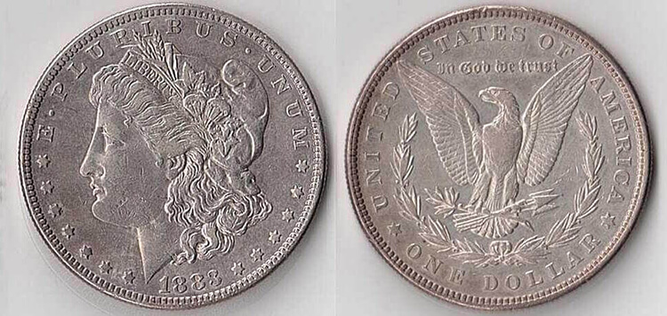 Front and back of the 1883 Morgan Silver Dollar. 15 coins worth money in 2024: Do you have any at your house?