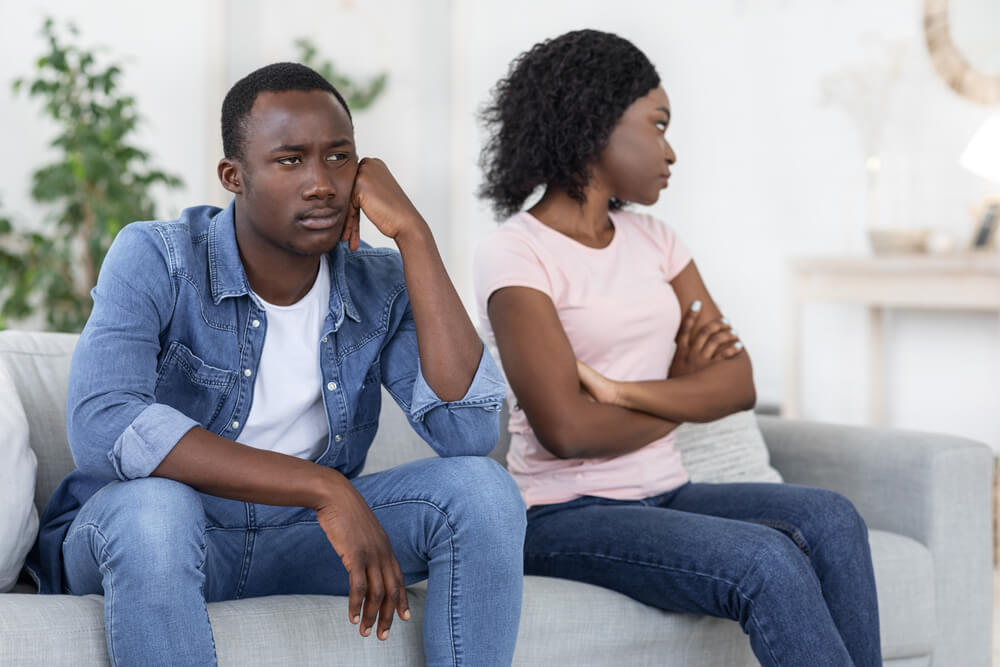 The married couple is upset and ignoring each other. If your spouse stops arguing with you even if you're bickering about certain issues, it can be a sign that he/she is ready for divorce.