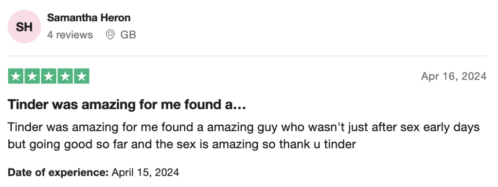 Tinder Trustpilot Review From July 2024-1