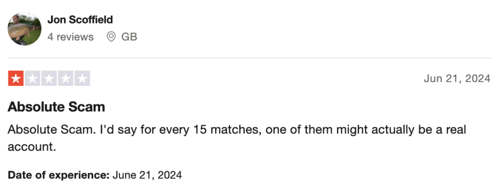 Tinder Trustpilot Review From July 2024-4