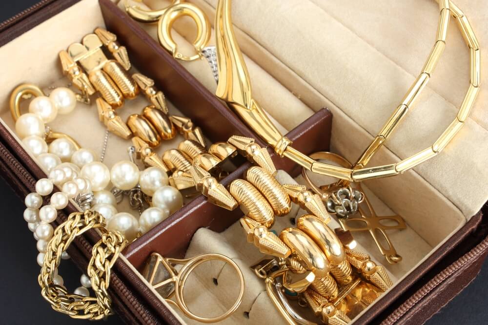 Pieces of jewelry in a box. Find out the answer here for the question: What can I sell to make money (or resell)?