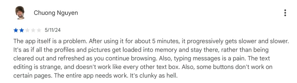 Zook Google Play Review from July 2024